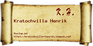 Kratochvilla Henrik névjegykártya